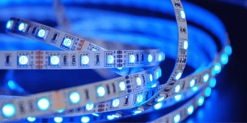 led strip lights turn blue when powered off